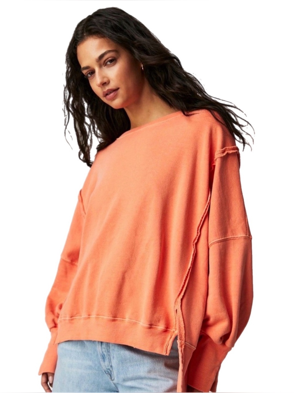 Free People We The Free Camden Sweatshirt  Pomplemousse Orange Medium